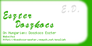 eszter doszkocs business card